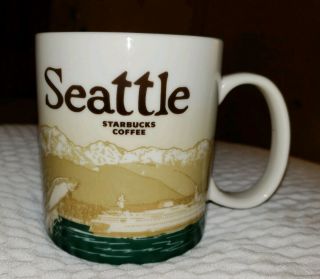 Starbucks 16oz Coffee Mug Seattle Skyline/ocean 2012 Global Icon City Series