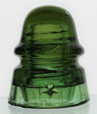 Olive Green Cd 160 Star Baby Signal Glass Insulator