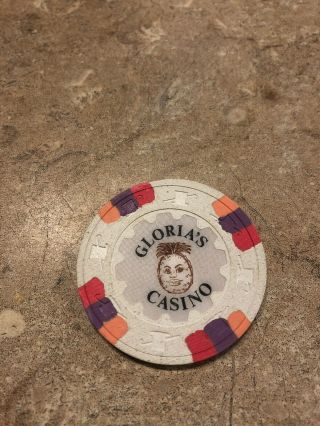 Gloria ' s Casino - Card Room,  Petaluma CA $100 CASINO CHIP RARE 2