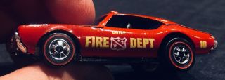 Hot Wheels Redline Fire Department Chief Oldsmobile Cutlass 442 Red Enamel