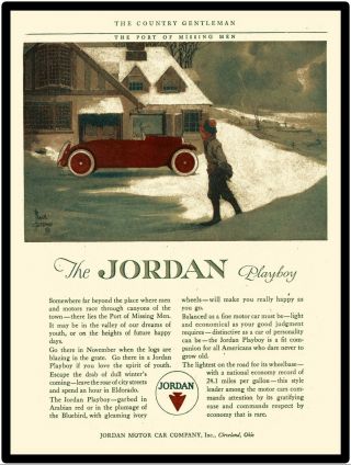 The Jordan Playboy 1921 Model 9 X 12” Metal Sign Jordan Motor Car,  Cleveland