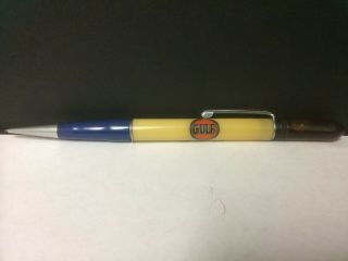 Vintage Gulf Oil Company Pencil / Oil Top Of Pen Johnson Gulf Hillsboro,  Texas