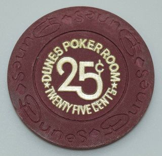 Dunes 25¢ Poker Room Casino Chip Las Vegas Nevada House Mold Paul - Son 1983