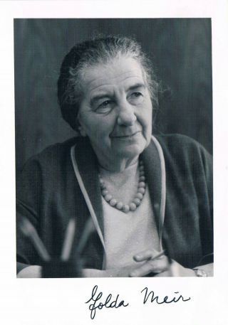 Israel Prime Minister Golda Meir 1898 - 1978 Autograph Signed 4 " X6 " Photo