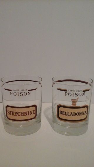 Name Your Poison Arsenic Strychnine Cocktail Glasses By Cera