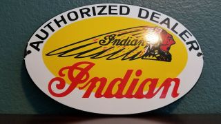 Vintage Indian Motorcycles Porcelain Gas Chief Service Station Dealership Sign
