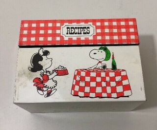 Peanuts 1965 Recipe Box Hallmark Snoopy,  Charlie Brown,  Lucy,  Woodstock,  Sally