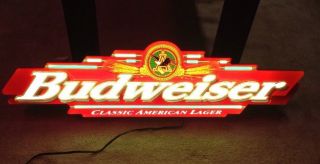 Official Budweiser 44” Lighted Sign Neo Neon Style Classic American Lager A,