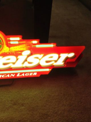 Official Budweiser 44” Lighted Sign Neo Neon Style Classic American Lager A, 4