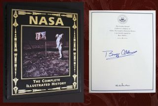 Buzz Aldrin Signed Easton Press W/ - Nasa Illustrated History (apollo 11)