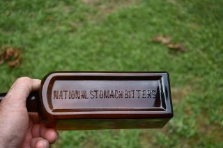 National Stomach Bitters Bottle Kurtz Medical Co Pittsburg,  Pa Amber