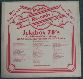 Set Of 25 Prime 78rpm Records For Jukeboxes