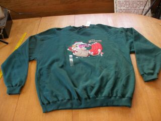 The Flintstones Visit Bedrock Embroidered Sweatshirt L 1990s Nwt Wbss Warner Brs