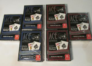 6 Decks Ace 100 Plastic Playing Cards Poker Washable Cartamundi