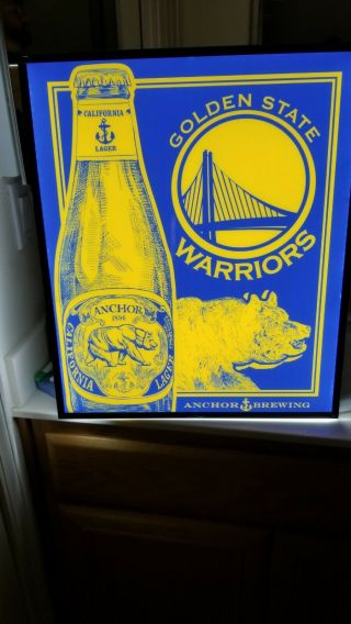 Golden State Warriors Anchor Steam Nba Basketball Led Bar Man Cave Garage Nib