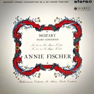 Columbia Uk Lp Sax - 2335: Mozart Conc Nos 20,  23 - Annie Fischer 1960 Uk Turq/sil