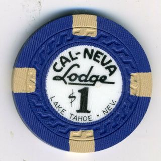 Great - Looking 1950s $1 Chip From Cal - Neva Lodge,  Lake Tahoe,  Book Value $75 - $99