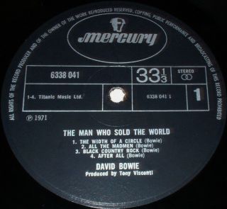 DAVID BOWIE Man Who The World LP 1971 MERCURY 1st Press DRESS COVER 6