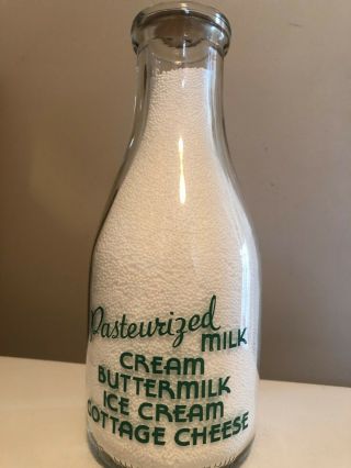 TRPQ 1946 green painted label Mark Twain Bier ' s milk bottle from Hannibal,  MO 2