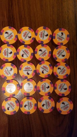 Paulson Pharaoh ' s Poker Chips $1000 Denomination Quantity of 20 3