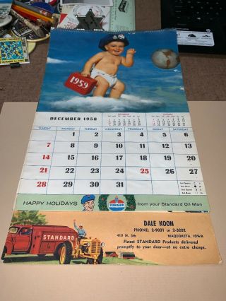 1959 Advertising Calendar Dale Koon Standard Oil Maquoketa Iowa