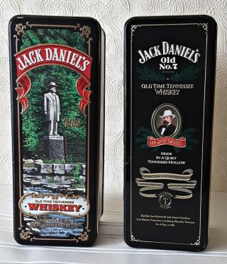 Jack Daniels Tennessee Old No.  7 Whiskey Collectible Tins Hinged Lids