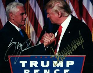 Donald Trump Mike Pence Signed 8x10 Photo Picture Autographed Good Looking,