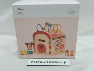 Disney Kidea Busy Box Wooden Toy Mickey & Friends Building Block From Japan