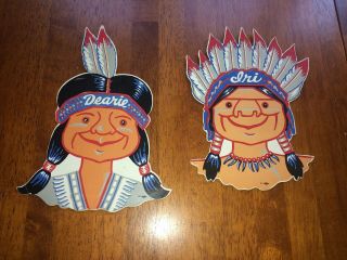 Iroquois Beer Buffalo York " Iri & Deri " Die Cut Paper Signs