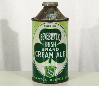 Beverwyck Irish Cream Ale •1878• Irtp Hipro Cone Top Beer Can Albany York Ny