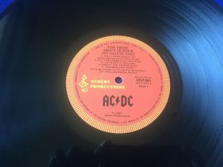AC/DC For Those About To Rock 1981 1st Pressing Aussie OZ Vinyl LP Record Only 2
