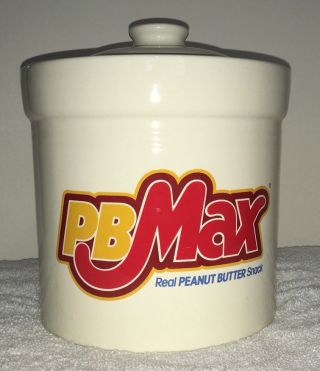 Vintage Pb Max Peanut Butter Snack Canister Cookie Jar Rare Hard To Find Awesome