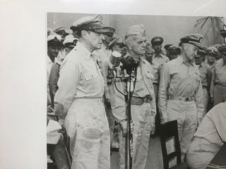 WWII Admiral Chester W.  Nimitz Signed Photo Japanese Surrender 1945 USS Missouri 2