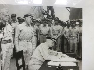 WWII Admiral Chester W.  Nimitz Signed Photo Japanese Surrender 1945 USS Missouri 3
