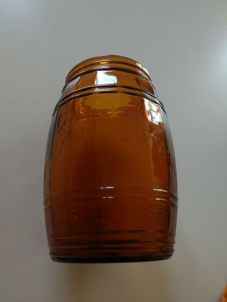AWESOME Amber Globe Tobacco Co.  Detroit Pat Oct 10 1882 Jar/Barrel w/Lid 5