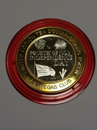 $10 Las Vegas Club 4th Of July Independence Day Silver Strike Ltd 500 Red Cap