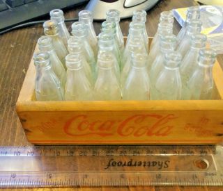 Midget Mini Coca Cola Crate And 24 Glass Bottle 1930 