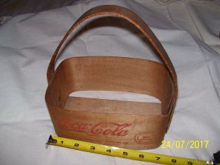 Vintage,  Rare,  Coca Cola Soda Handled Wooden Basket,  Carrier For Bottles Fs