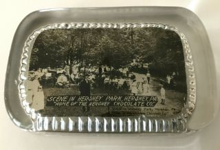 Ca.  1906 Hershey Chocolate Co.  Amusement Park Pa Scene Souvenir Glass Paperweight