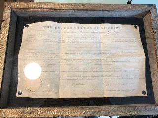 Founding Father James Monroe President Signed Land Grant For Phillip Hodges 1820