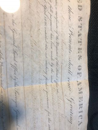 Founding Father James Monroe President signed Land Grant for Phillip Hodges 1820 4