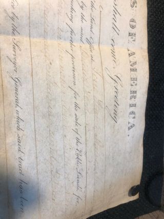 Founding Father James Monroe President signed Land Grant for Phillip Hodges 1820 5