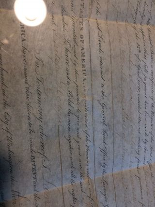 Founding Father James Monroe President signed Land Grant for Phillip Hodges 1820 9