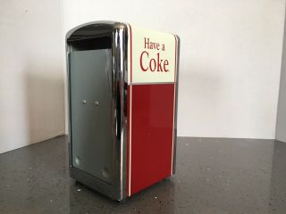 Coca Cola Have A Coke Napkin Holder Dispenser Metal Chrome 50 ' s Diner Style T112 4