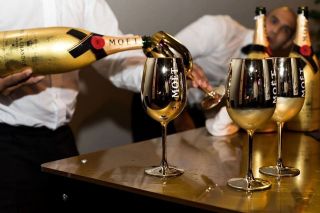 Moet Chandon Imperial Brut Gold Champagne Glass Goblet Flute x 2 2