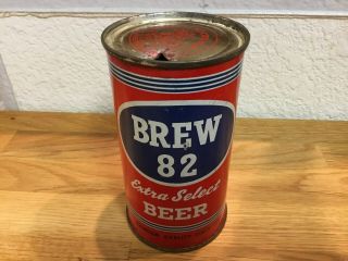 Brew 82 Beer (41 - 29) Empty Flat Top Beer Can By Leisy,  Cleveland,  Oh