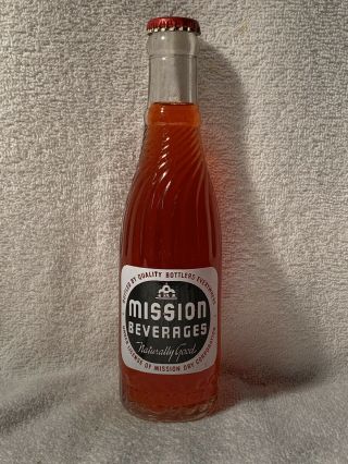 Full 7oz Mission Black Cherry Acl Soda Bottle Slim Jim Bott.  Winston - Salem,  N.  C.