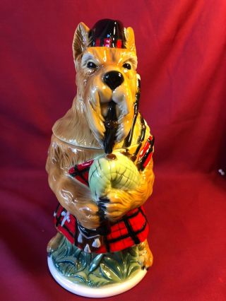 Scottie Playing Golf W/bagpipe 3d Figural Lidded Stein By M.  Cornell Importers