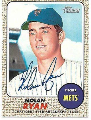 2017 Topps Heritage Real Ones Auto Nolan Ryan Sp - Rare Signed - Autograph