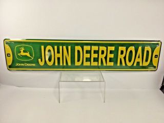 24 " X 5 " Metal,  John Deere Road,  Green / Yellow Sign,  Novelty